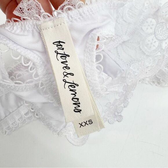 For Love & Lemons White Lace Bridal Thong NWOT XXS - Picture 7 of 9